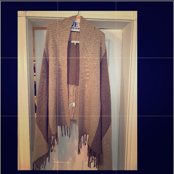 Brown two toned wrap sweater - Picture 2 of 4